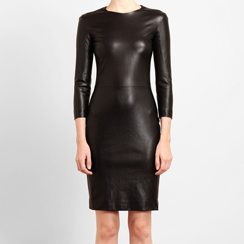 Leather Knee LengthDress