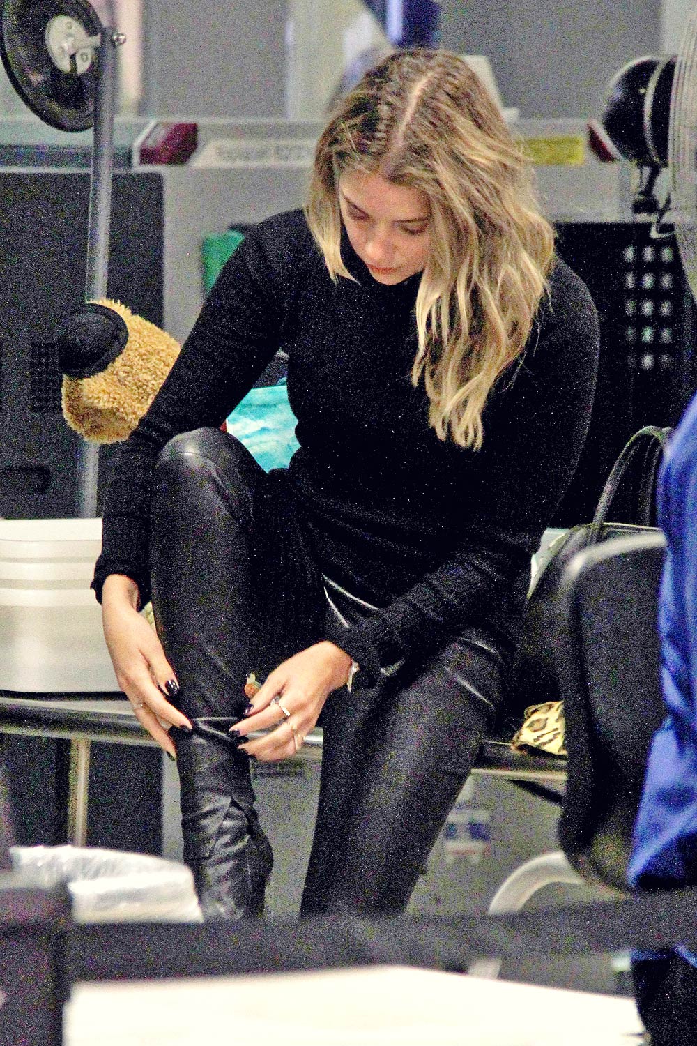 Ashley Benson at LAX airport - Leather Celebrities