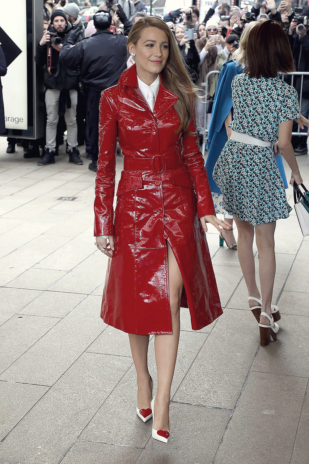 Blake Lively arrives at the Michael Kors show - Leather Celebrities