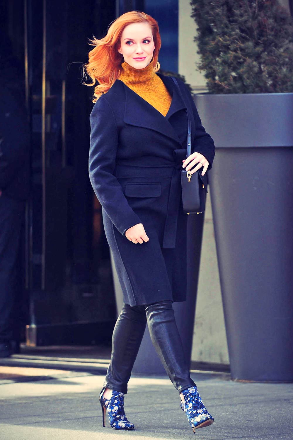 Christina Hendricks out in NYC - Leather Celebrities