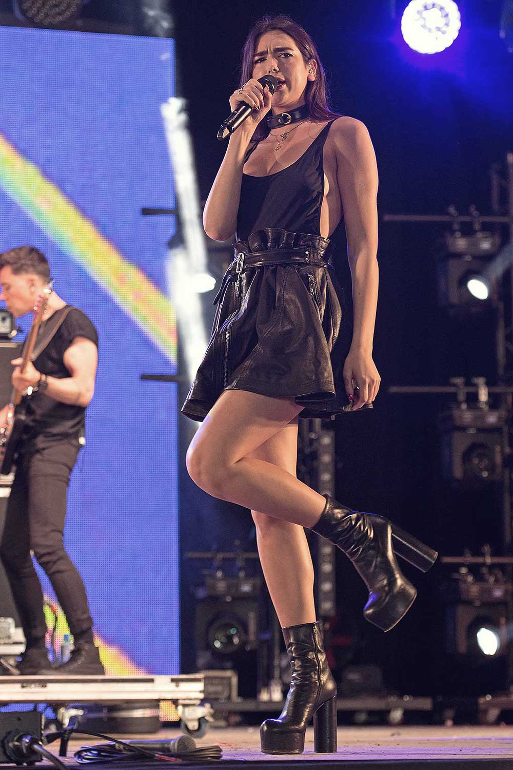 Dua Lipa Performs At The Wireless Festival Leather Celebrities