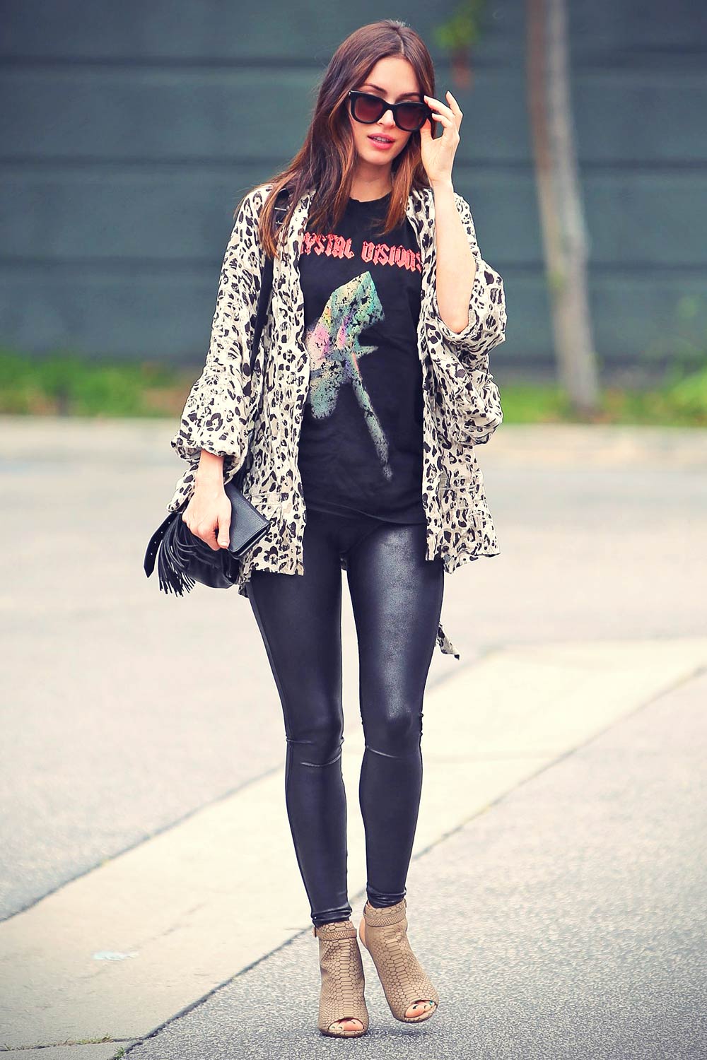 Megan Fox and her husband enjoying a lunch date - Leather Celebrities