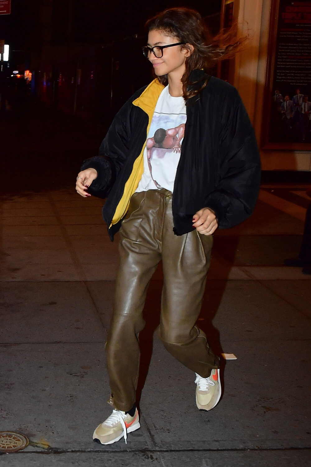 Zendaya steps out in NYC - Leather Celebrities