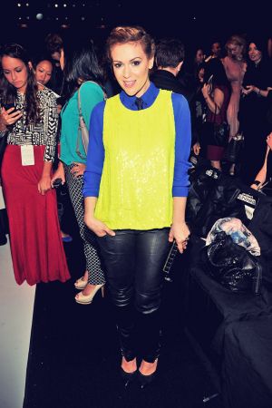 Alyssa Milano attends Project Runway Spring 2014 fashion show