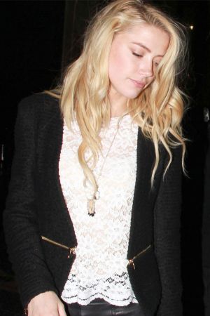 Amber Heard leaving Katsuya restaurant in Hollywood