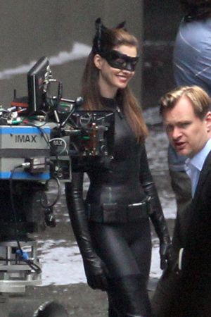 Anne Hathaway on the set of The Dark Knight Rises in LA