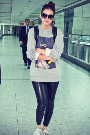 Barbara Palvin at Heathrow airport