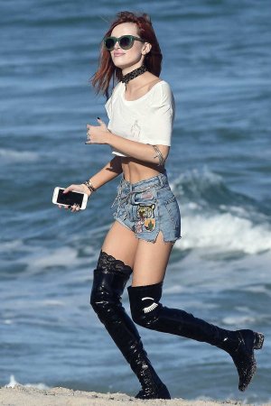 Bella Thorne seen at a beach