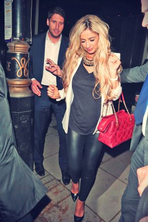 Chantelle Houghton seen here leaving Hakisan Restaurant