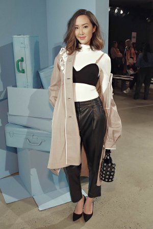 Chriselle Lim attends the Tibi fashion show