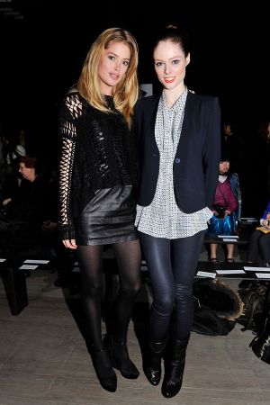Doutzen Kroes and Coco Rocha attends the Theyskens Theory Fall 2012 fashion show during Mercedes-Ben