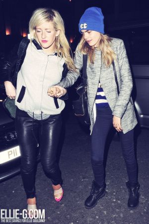 Ellie Goulding with Cara Delevingne at Mahiki