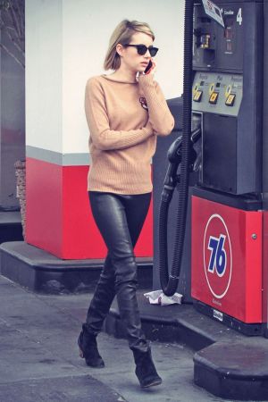 Emma Roberts stops by a gas station in West Hollywood