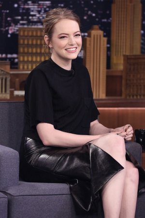 Emma Stone attends The Tonight Show