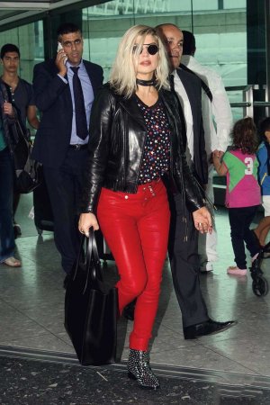 Fergie at Heathrow Airport in London