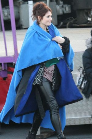 Gemma Arterton on The Set of Byzantium in Hastings, England