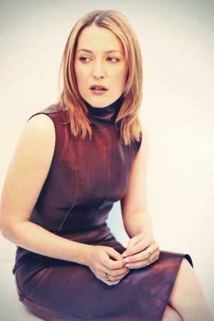 Gillian Anderson leather dress