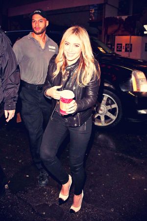 Hilary Duff arrives to make an appearance on Breakfast Television