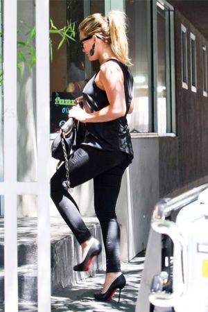 Hilary Duff arriving at the Funny Or Die studio in Hollywood