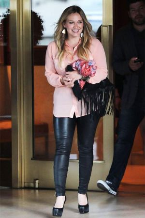 Hilary Duff arriving at the Sunset Towers