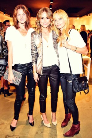 Izabella Scorupco, Anine Bing, Mini Anzem attend the Anine Bing Celebrates Los Angeles Flagship Open