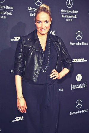 Janine Kunze attends Mercedes-Benz Fashion Week Berlin 2013