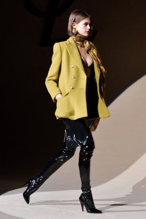 Kaia Gerber runway at Saint Laurent Show F/W 2020