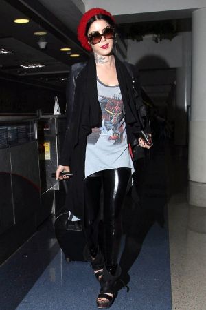 Kat Von D Catches a Flight at LAX