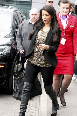 Kim Kardashian at Heathrow Airport