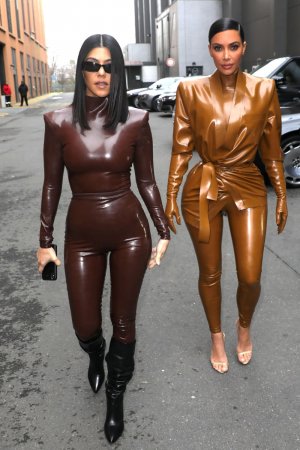 Kim Kardashian & Kourtney Kardashian seen out & about in Paris