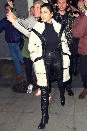 Kourtney Kardashian leaving a restaurant in Iceland