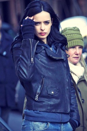 Krysten Ritter on the set of A.K.A. Jessica Jones