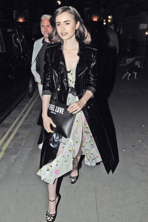 Lily Collins dined out at Chiltern Firehouse