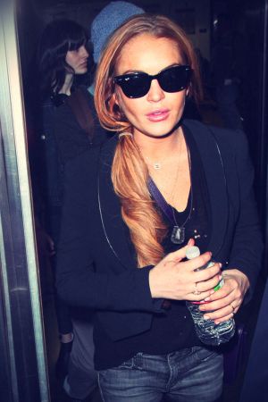 Lindsay Lohan arrives at JFK Airport
