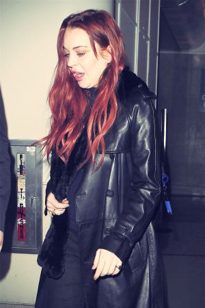 Lindsay Lohan arriving at the LAX
