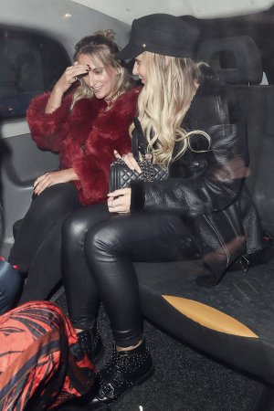 Lottie Moss leaving Mahiki nightclub with Tiffany Watson