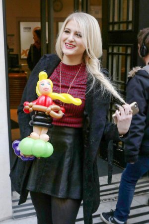 Meghan Trainor is seen leaving BBC Radio 2 Studios