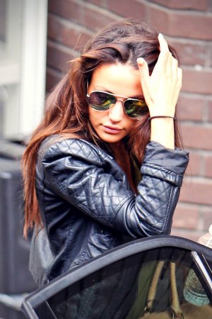 Michelle Keegan seen outside leaving the London Studios