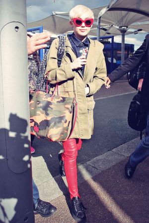 Miley Cyrus arrives at the O2 Arena ahead of her Bangerz tour concert