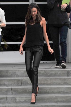 Miranda Kerr leaving the studio after taping an appearance on The Chelsea Lately show