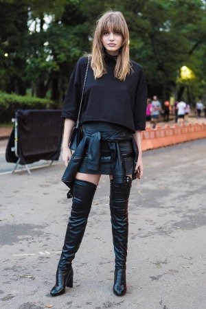 Model poses during Sao Paulo Fashion Week Fall Winter 2017