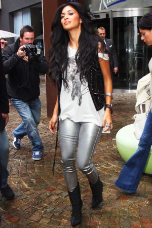 Nicole Scherzinger leaving Liverpool’s Radisson hotel