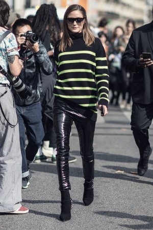 Olivia Palermo attends the Balmain show