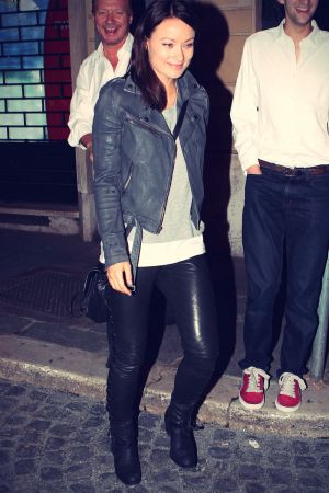 Olivia Wilde at Percento restaurant in Rome