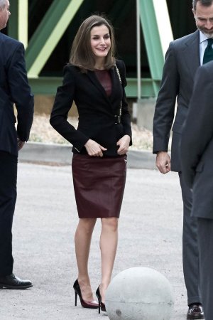 Queen Letizia Of Spain leather style trends - Leather Celebrities