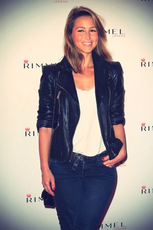 Rachel Stevens, 42, showcases her chic style in a leather blazer