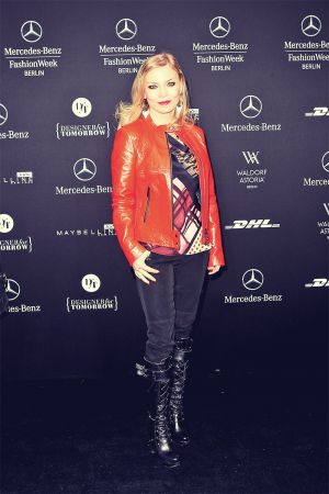 Regina Halmich attends Mercedes Benz Fashion Week 2013 Berlin