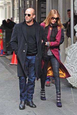 Rosie Huntington-Whiteley and Jason Statham out and about in Soho