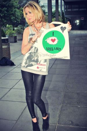 Sarah Harding after appearing on The Miriam O´Callaghan Chat Show