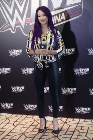 Sasha Banks attends WWE press conference